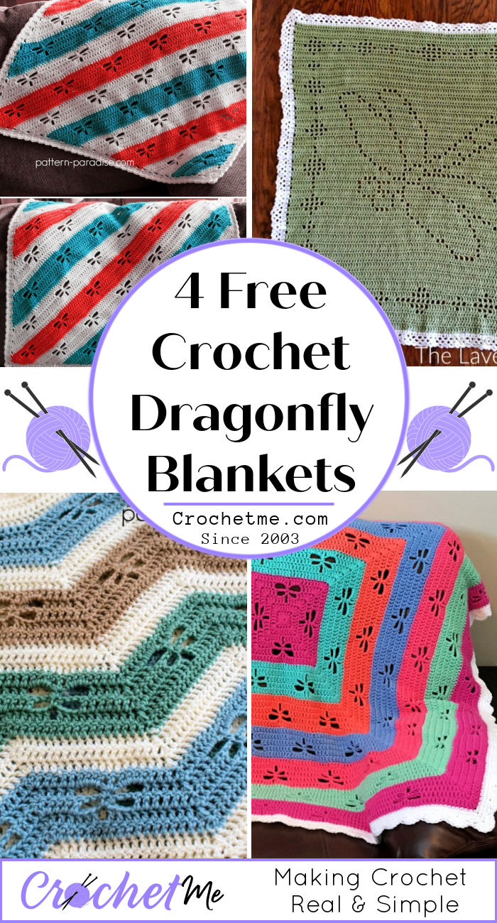 Free Crochet Dragonfly Blanket Patterns Crochet Me