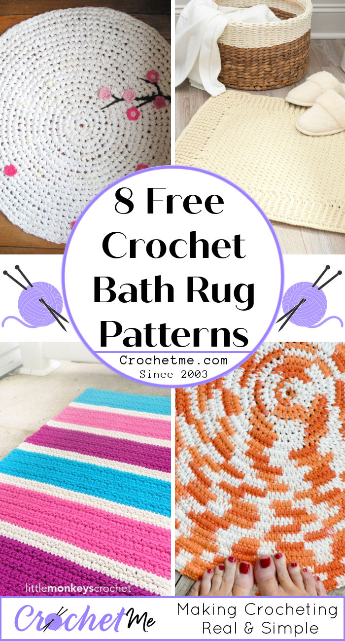 8 Free Crochet Bathroom Rug Patterns Crochet Bath Mat