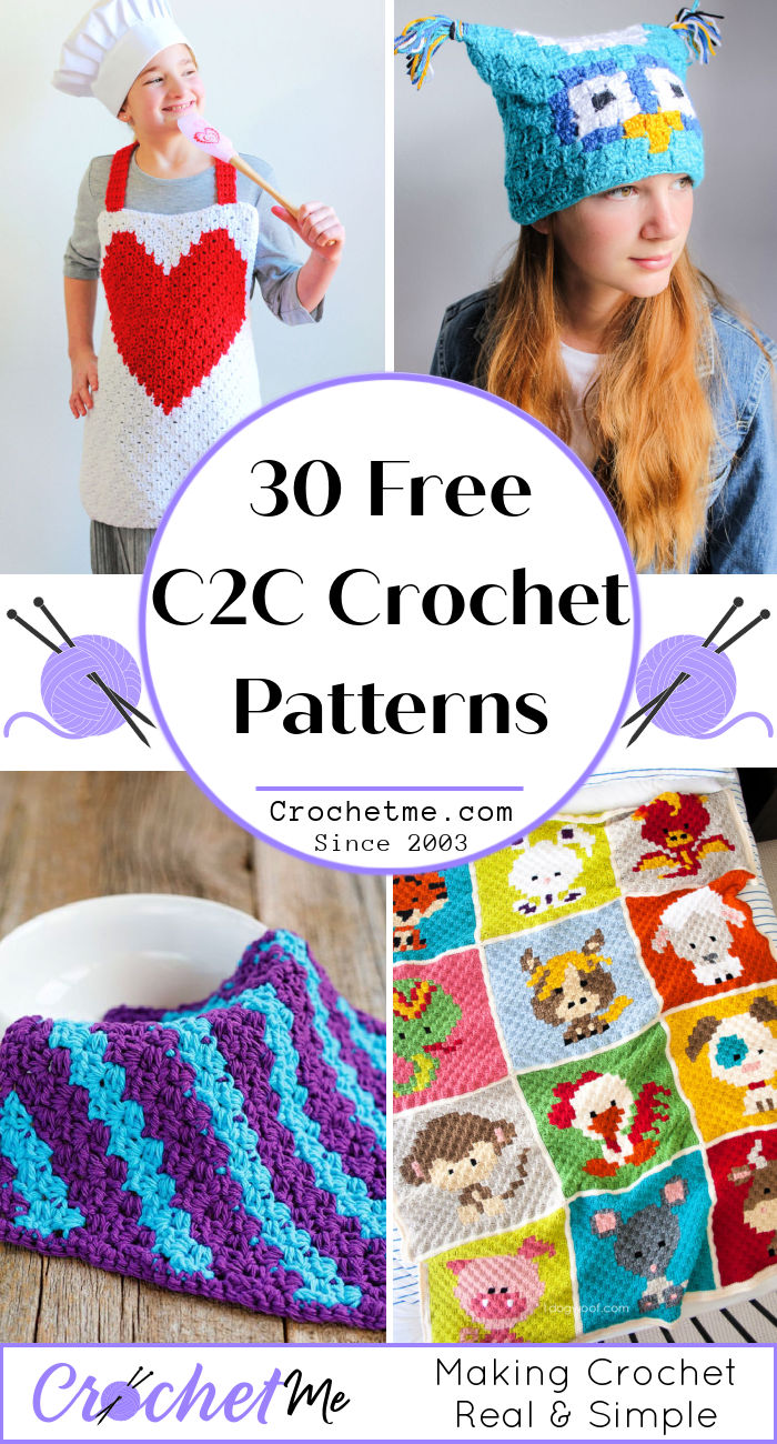 30 Free C2C Crochet Patterns For Beginners Crochet Me